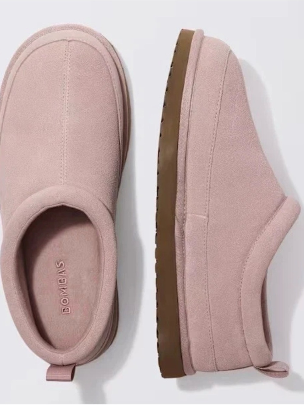 Bombas Women's Suede Slip-On Clog in Light Pink